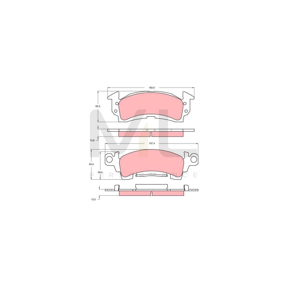 TRW Gdb742 Brake Pad Set Not Prepared For Wear Indicator