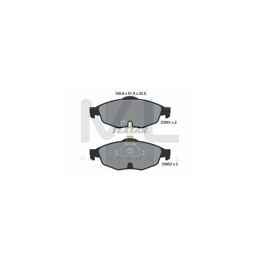 TEXTAR 2395101 Brake pad set with acoustic wear warning