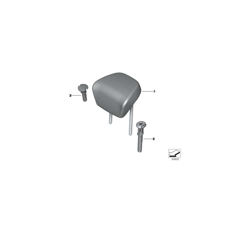 Genuine BMW 52207369319 Headrest, Leather, Outer ELFENBEIWEISS (Inc. 425d, 430iX & 428i)