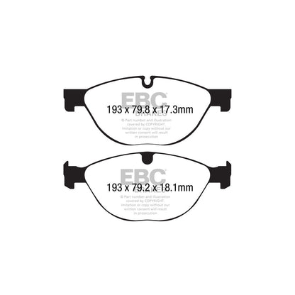 EBC PD03KF1487 Jaguar F-Type Yellowstuff Front Brake Pad & Plain Disc Kit 2 | ML Performance UK Car Parts