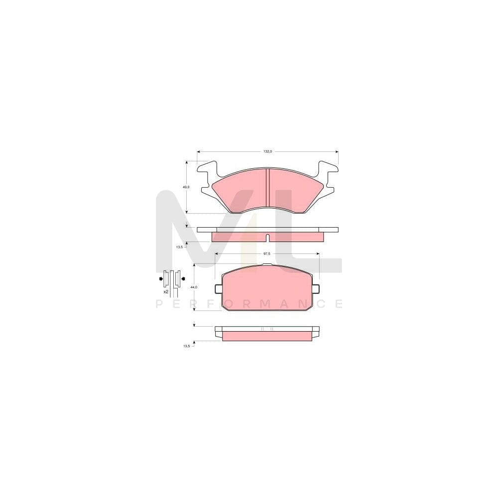 TRW Gdb769 Brake Pad Set For Toyota Starlet Iii Hatchback (P70) Not Prepared For Wear Indicator