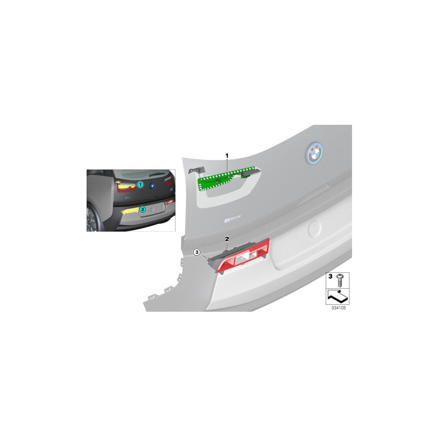 Genuine BMW 63217379767 Pcb For Tailgate Light, Left (Inc. i3s 94Ah Rex, i3s 120Ah Rex & i3s 94Ah)