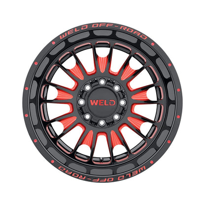 Weld W12222082475 Scorch W122 Wheel 22x12 8x165.1 ET-44 BS4.75 Gloss Black MIL RED