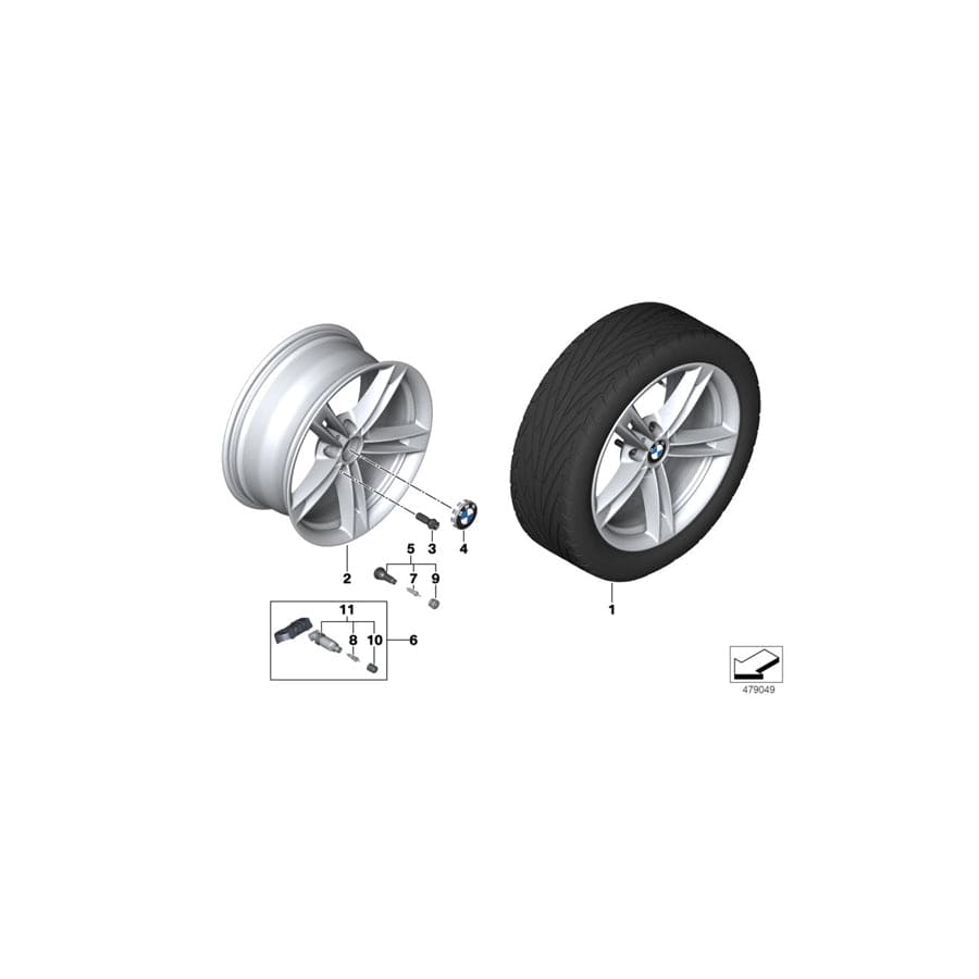 Genuine BMW 36116877135 F33 F34 F36 Disc Wheel, Light Alloy, Reflexsilber 8JX18 ET:34 (Inc. 325d, 320d ed & 420dX)