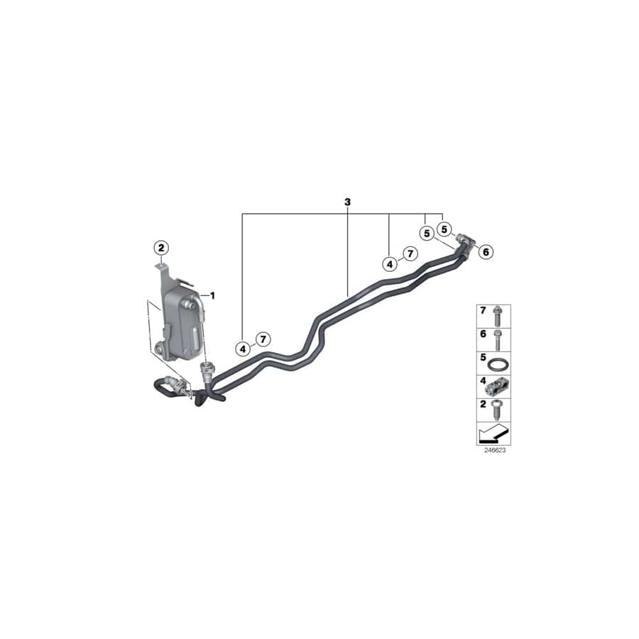 Genuine BMW 17227601763 F25 F26 Transmission Oil Cooler Line (Inc. X4 28iX & X3)