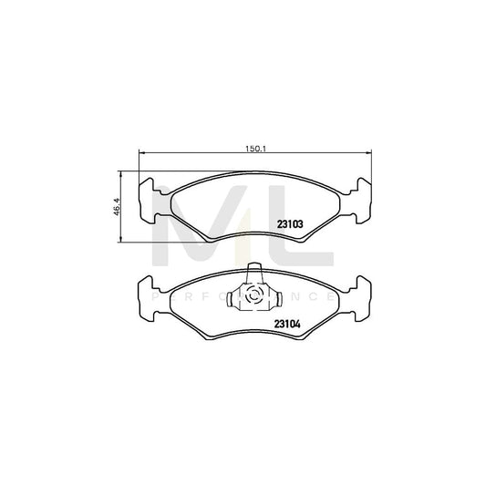 Hella 8DB 355 008-331 Brake Pad Set Not Prepared For Wear Indicator | ML Performance Car Parts