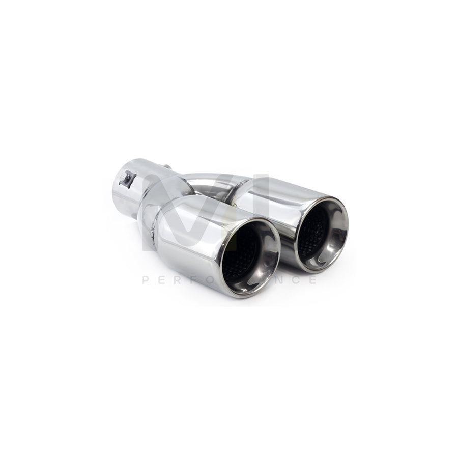 AMiO MT 008 01308 Exhaust tip 61, 74(x2) mm, V-Form, Stainless Steel, 230mm