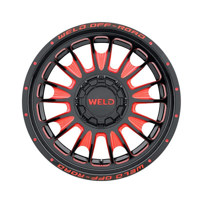 Weld W12222018476 Scorch W122 Wheel 22x12 8x180 ET-44 BS4.76 Gloss Black Milll Red
