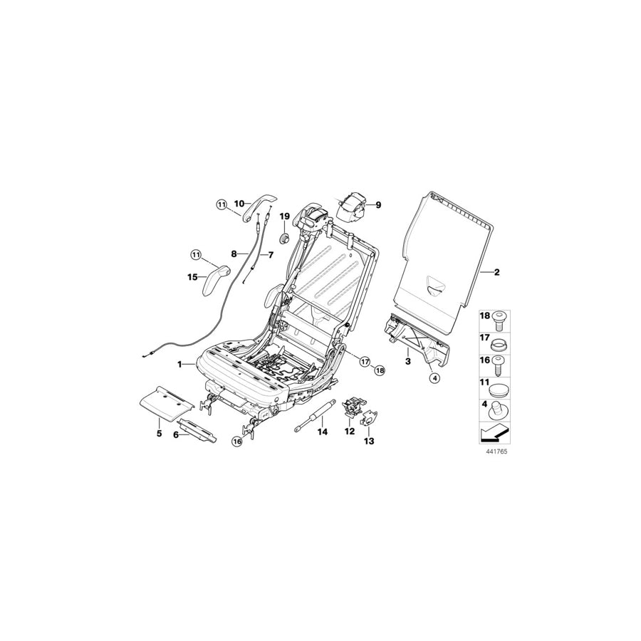 Genuine BMW 52207247437 E70 Trim Backrest, Right TABAK (Inc. X5 50iX, X5 35iX & X5 3.0si)