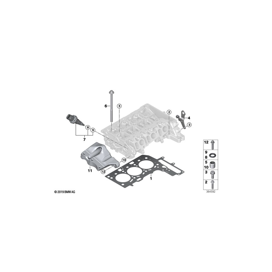 Genuine BMW 11128511228 F55 F45 Cylinder Head Gasket 2-LOCH (Inc. 216d, 116d ed & 214d)