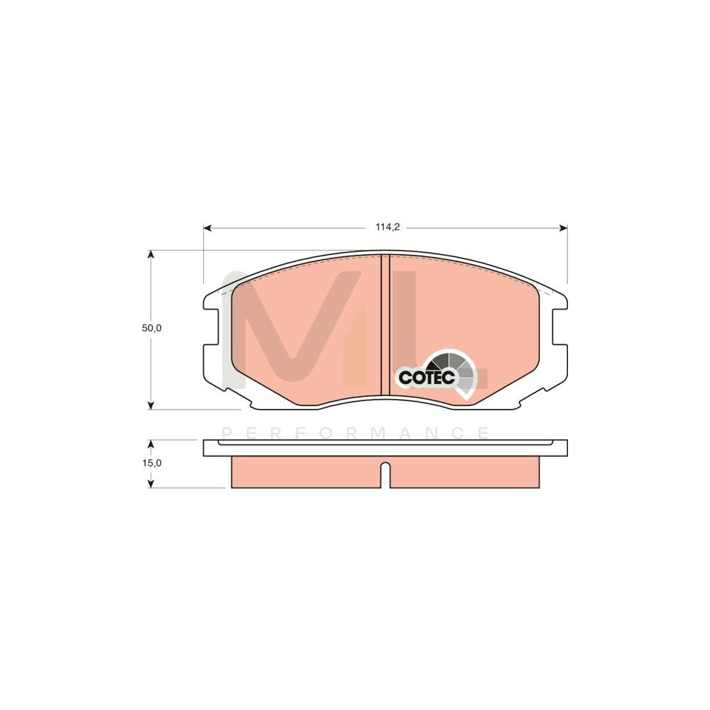 TRW Cotec Gdb3046 Brake Pad Set Not Prepared For Wear Indicator