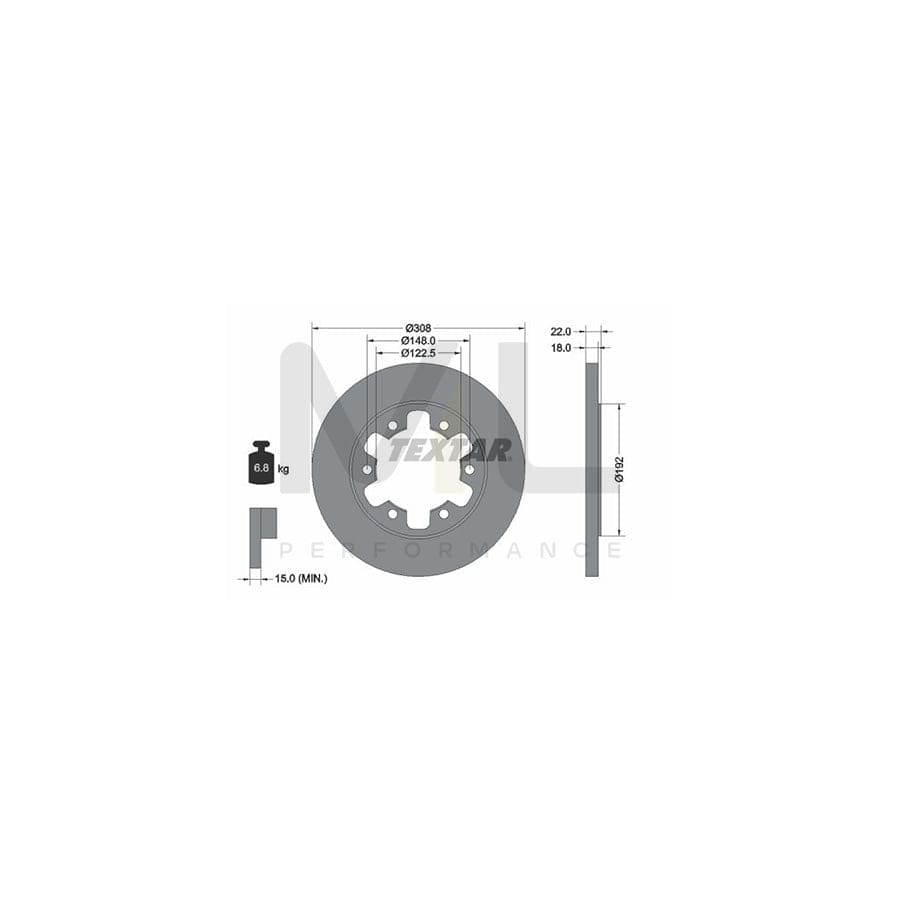 TEXTAR PRO 92275803 Brake Disc for FORD TRANSIT Solid, Coated, without wheel hub, without wheel studs  - 1 piece