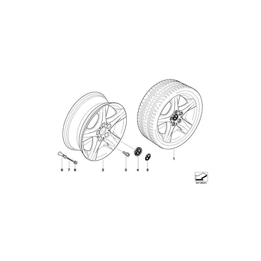 Genuine BMW 36116775623 E81 E87 Light Alloy Rim 71/2JX17 ET:47 (Inc. 116i, 128i & 135i)