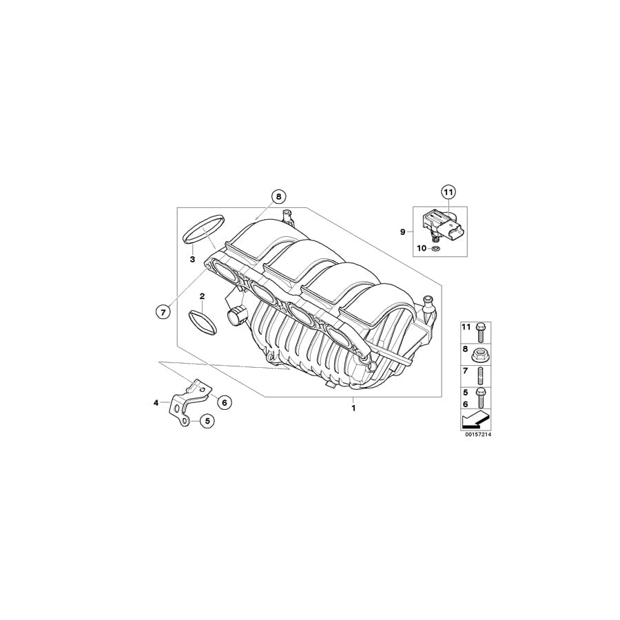 Genuine BMW 11617605733 R56 Intake Manifold System (Inc. One)