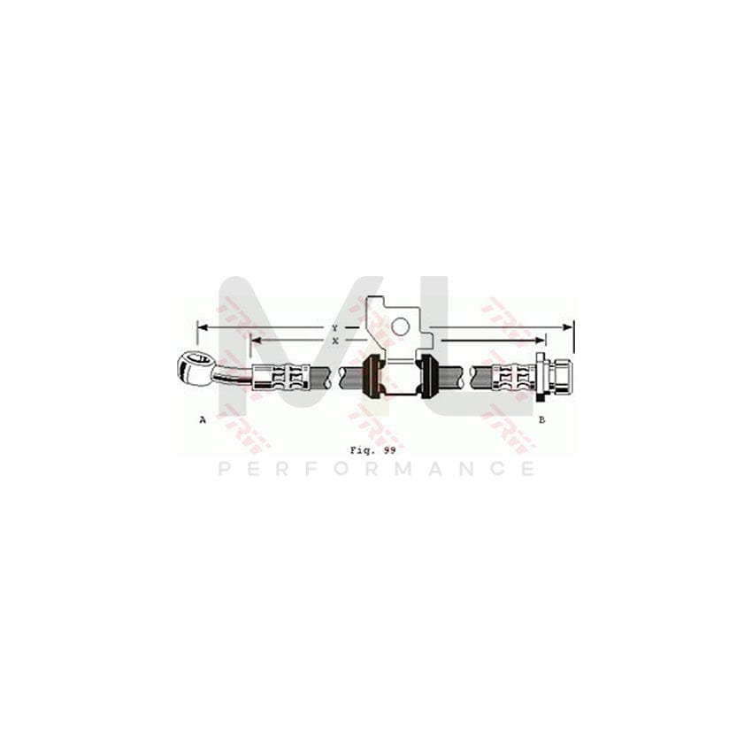 TRW PHD154 Brake Hose for HONDA ACCORD 490mm