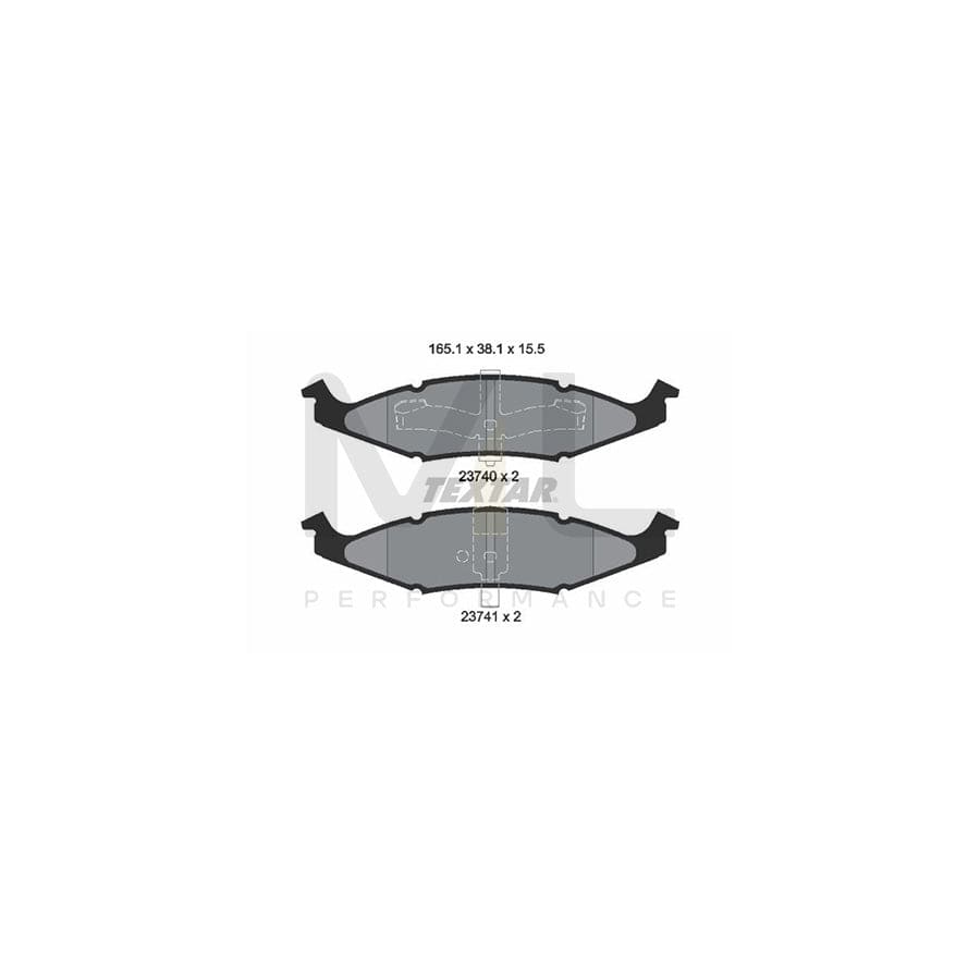 TEXTAR 2374001 Brake pad set not prepared for wear indicator