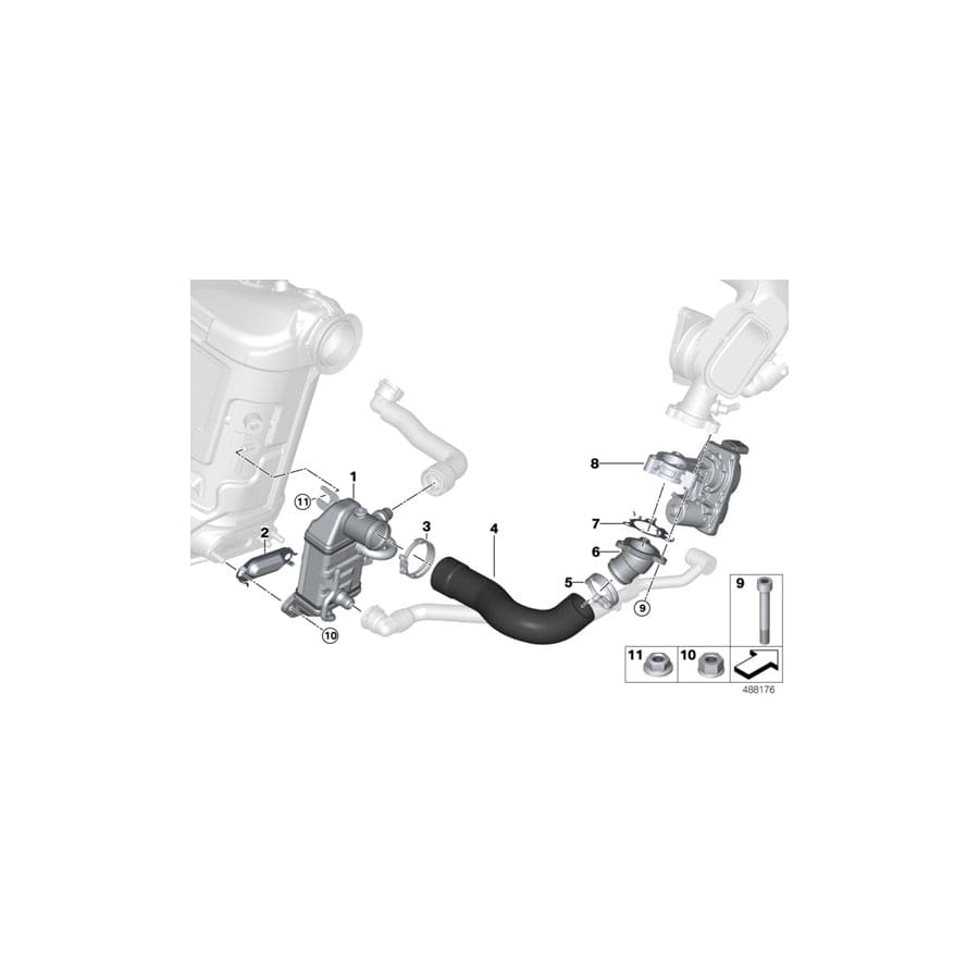Genuine BMW 11718576812 F46 F48 Hose For Low-Pressure Egr (Inc. 116d, One D & X2 16d)