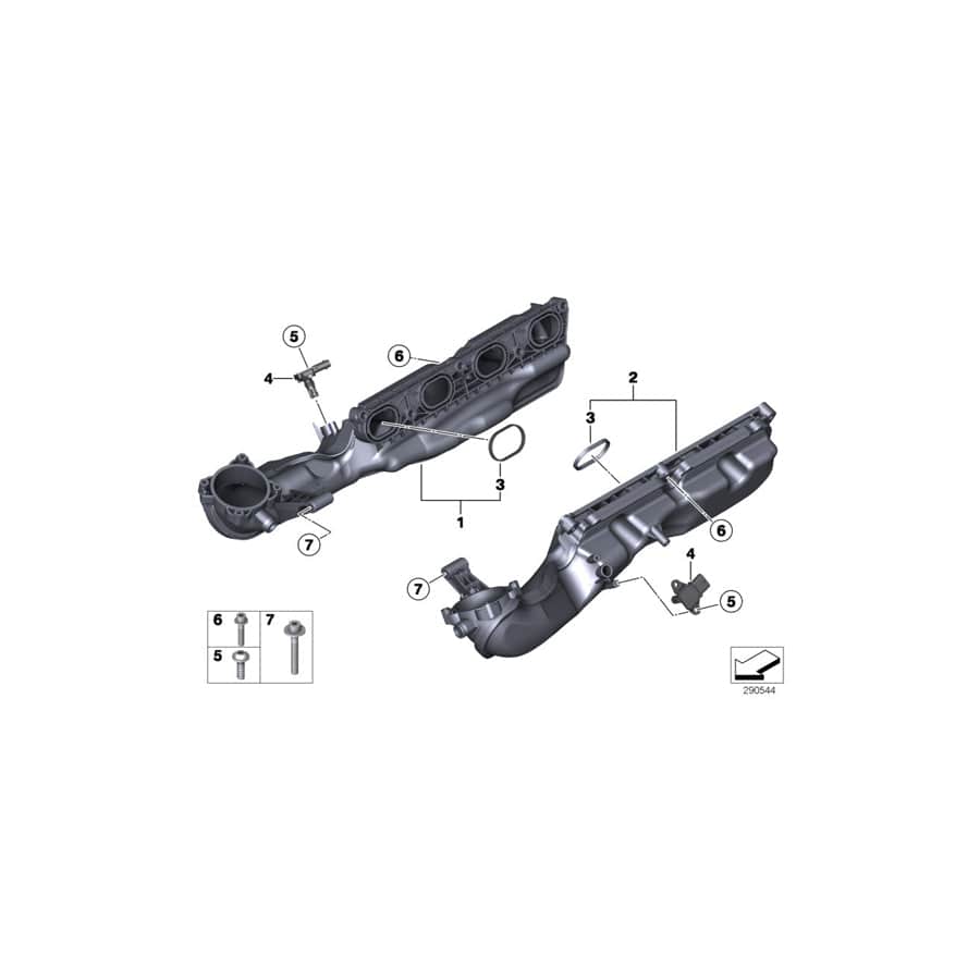 Genuine BMW 11617601434 F13 F12 F02 Intake Manifold System ZYL. 5-8 (Inc. 750iX, 650i & X6 50iX 4.4)