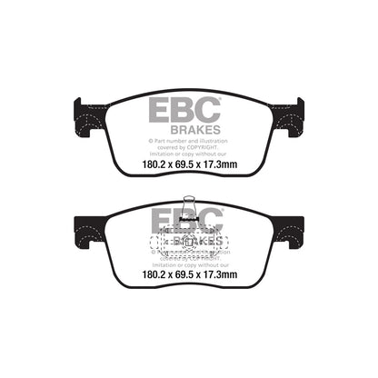 EBC DPX2308 Citroen Opel Peugeot Toyota Ultimax Front Brake Pads - TRW Caliper 2 | ML Performance UK Car Parts