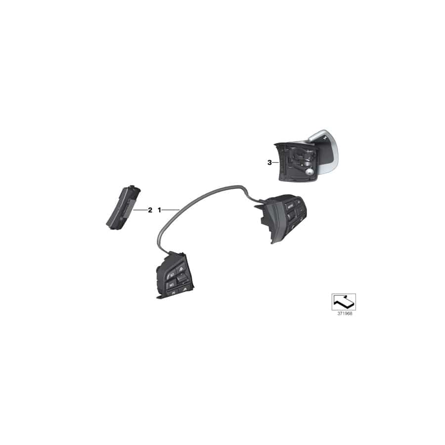 Genuine BMW 61319262707 F01 F04 F11 Switch, Multifunct. Steering Wheel (Inc. 530d, 525d & 523i)