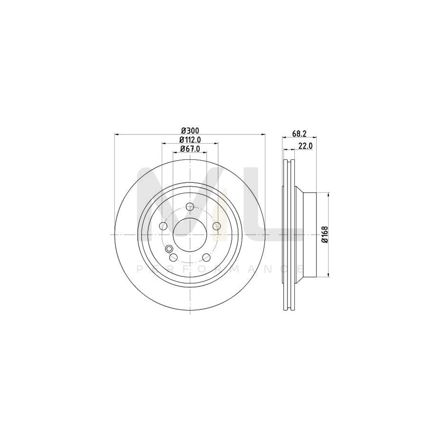 HELLA PRO 8DD 355 108-861 Brake Disc Internally Vented, Coated, without wheel hub, without wheel studs | ML Performance Car Parts