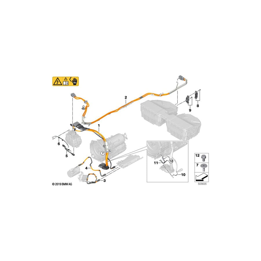 Genuine BMW 61128485583 G01 High-Voltage Cable Set For Hv Battery (Inc. X3 30eX)