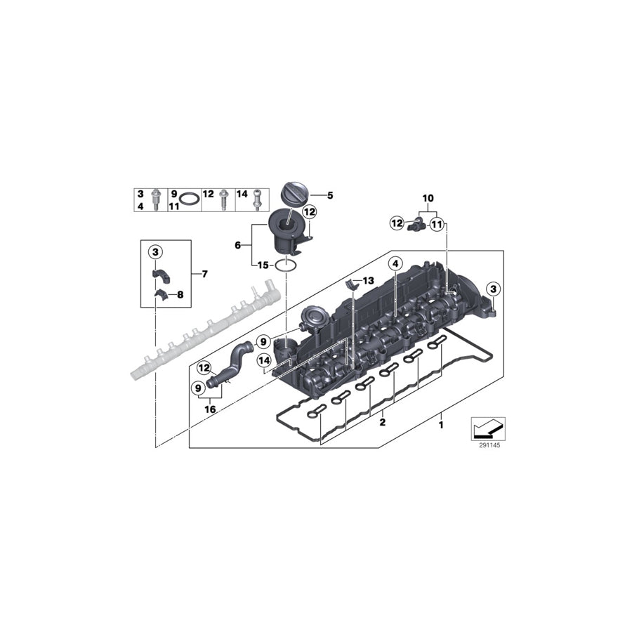 Genuine BMW 11128512187 F02 F10 E70 Support (Inc. M550dX, X6 M50dX & 750dX)