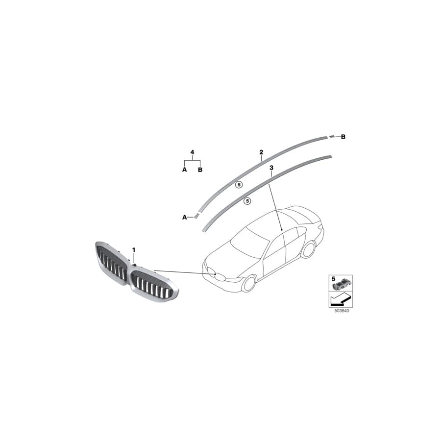Genuine BMW 51139464787 G20 Roof Molding Prime-Coated Left (Inc. M340i, 320i & M340iX)