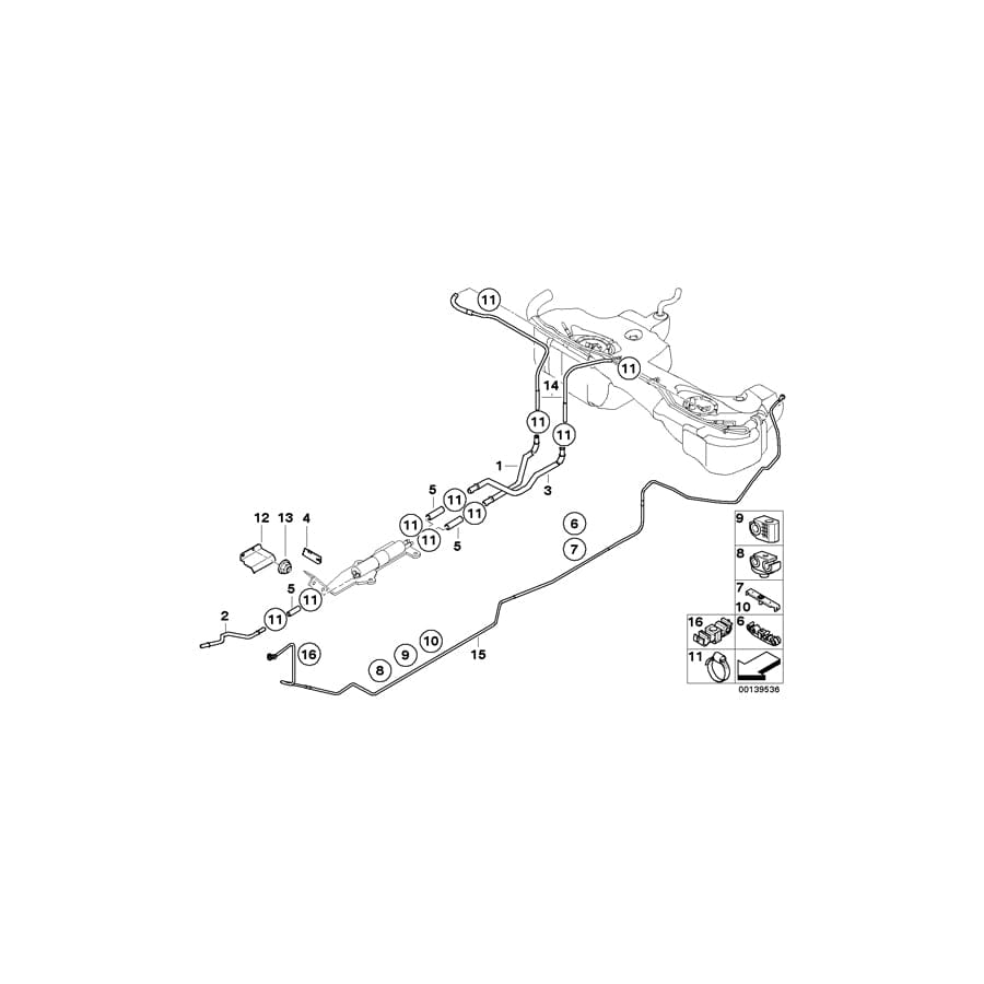 Genuine BMW 16136753247 E46 Scavenging Line Front (Inc. 316i, 318Ci & 316Ci)