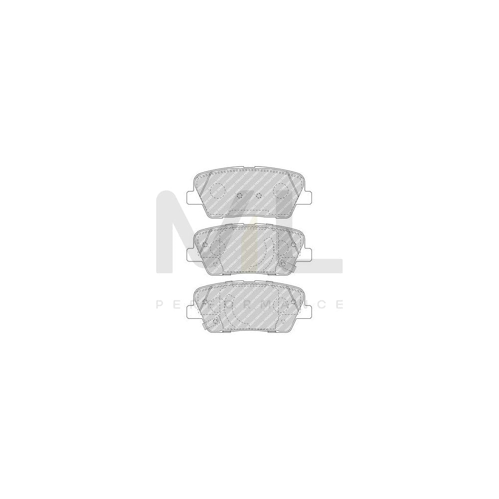 Ferodo FDB5048 Brake Pad Set for Kia Stinger With Acoustic Wear Warning, With Accessories