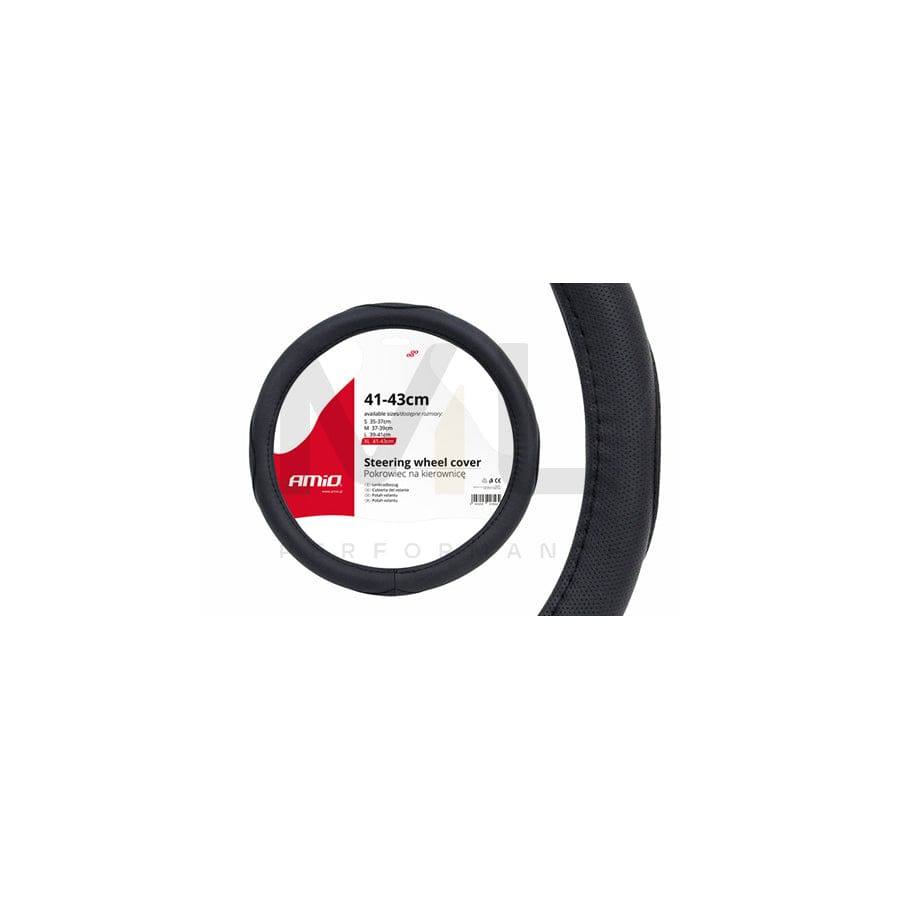 AMiO SWC-09 01367 Steering wheel cover Black, Ø: 41-43cm, PVC