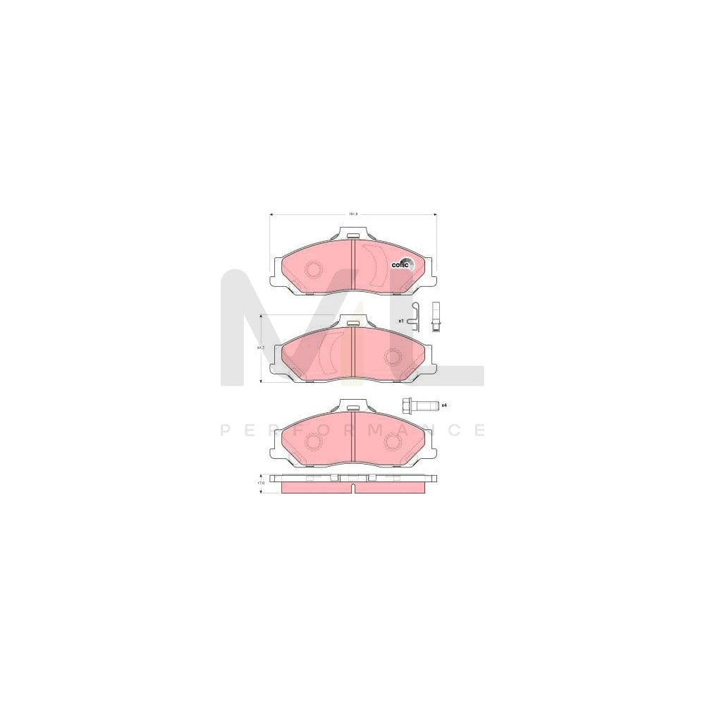 TRW Cotec Gdb3353 Brake Pad Set With Acoustic Wear Warning, With Brake Caliper Screws, With Accessories