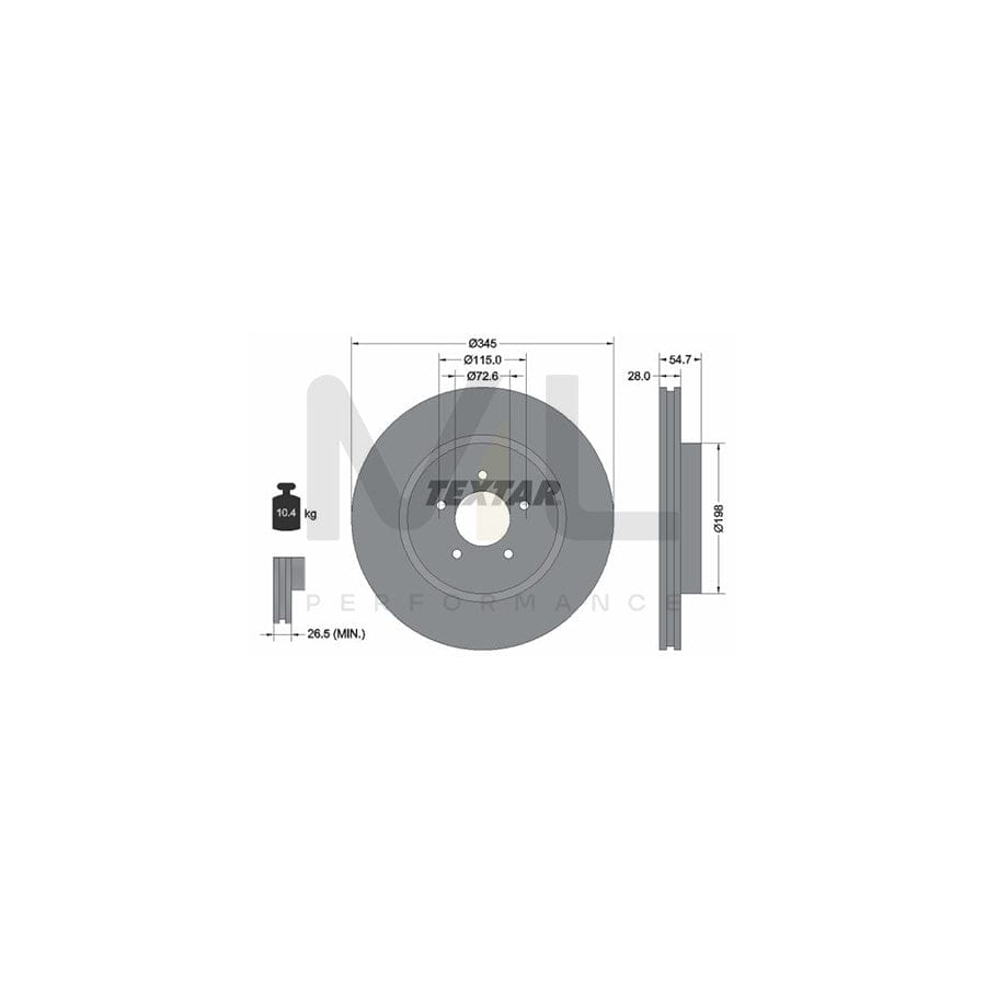 TEXTAR 92177100 Brake Disc Internally Vented, without wheel hub, without wheel studs  - 1 piece