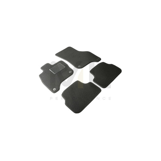 WALSER Qlean 55019 Floor mat set Elastomer, Front and Rear, Quantity: 4, Black