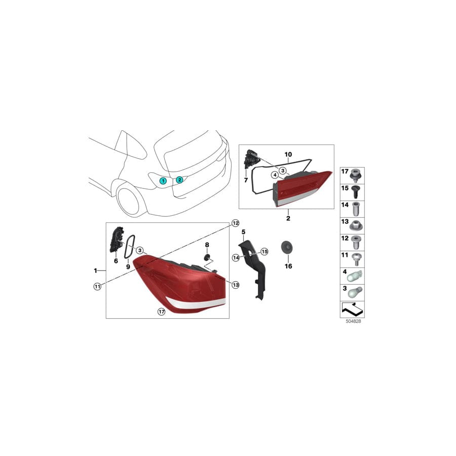 Genuine BMW 63219880148 F48 Tail Light Gasket (Inc. X1 18dX, X1 20dX & X1 28i)