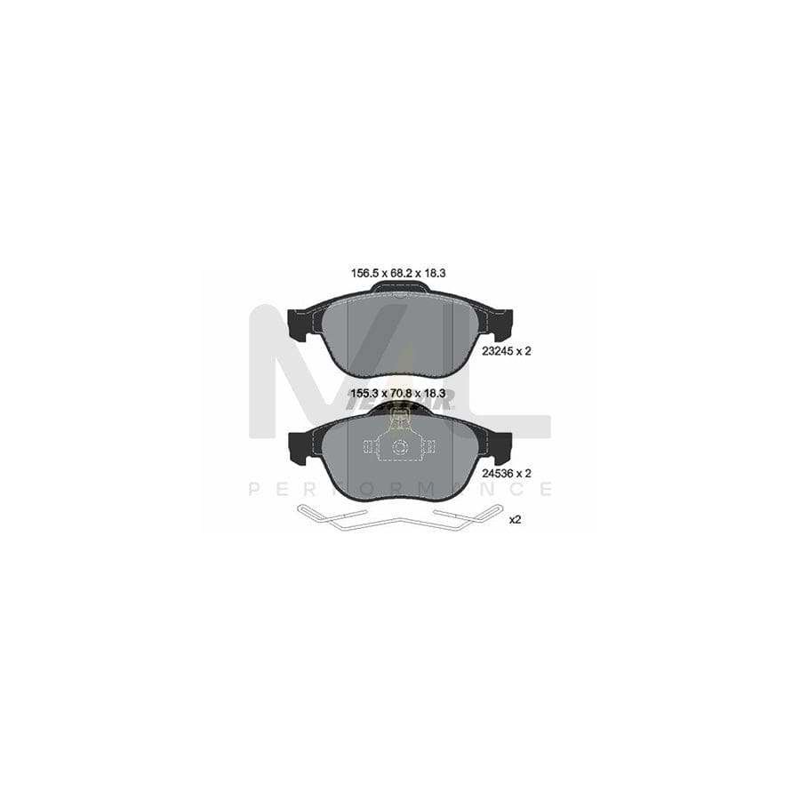 TEXTAR 2453601 Brake pad set not prepared for wear indicator, with accessories
