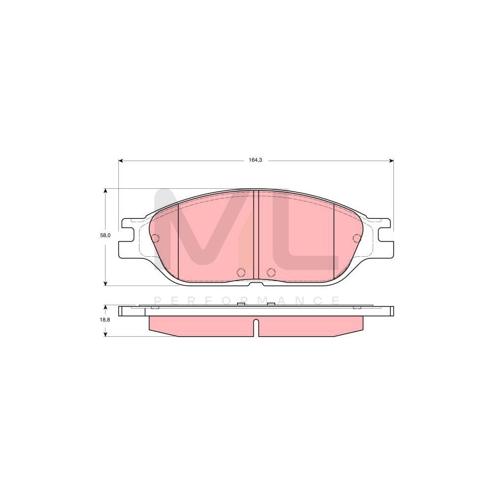 TRW Gdb4138 Brake Pad Set For Ford Usa Windstar Not Prepared For Wear Indicator