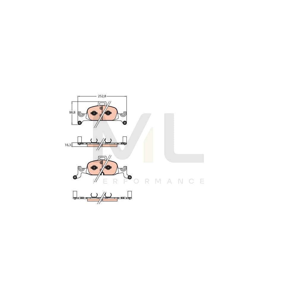 TRW Gdb2126 Brake Pad Set Prepared For Wear Indicator