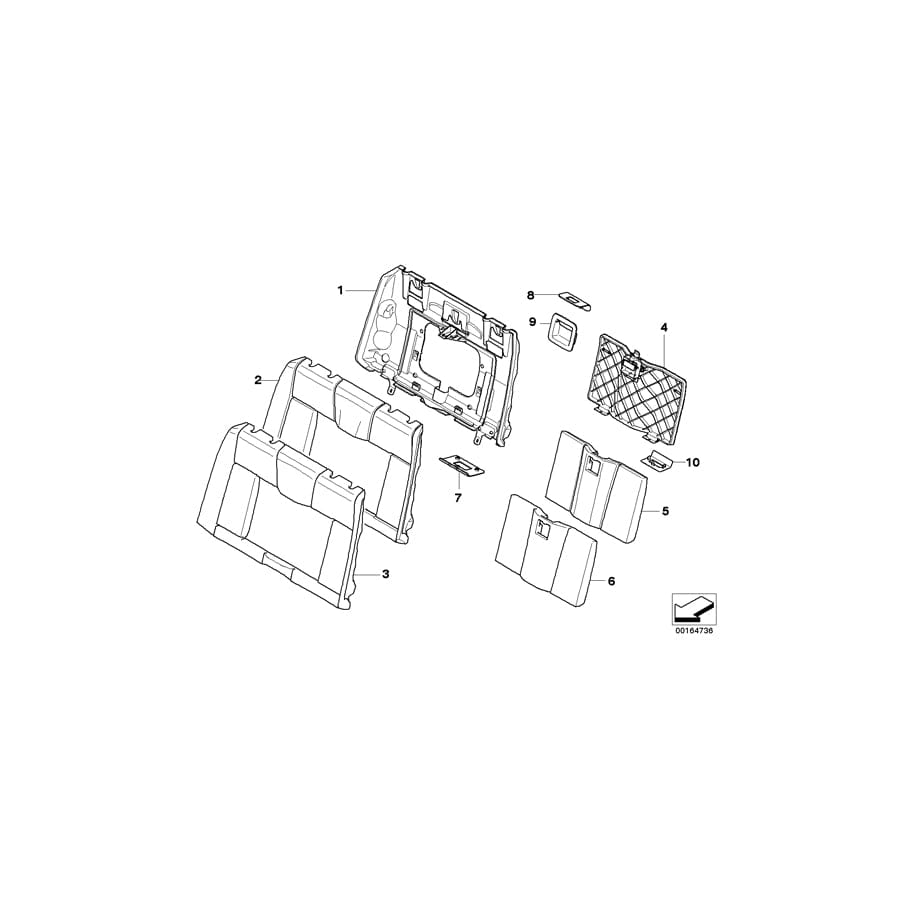 Genuine BMW 52209135549 E88 Backrest Upholstery (Inc. 120i, 128i & 135i)