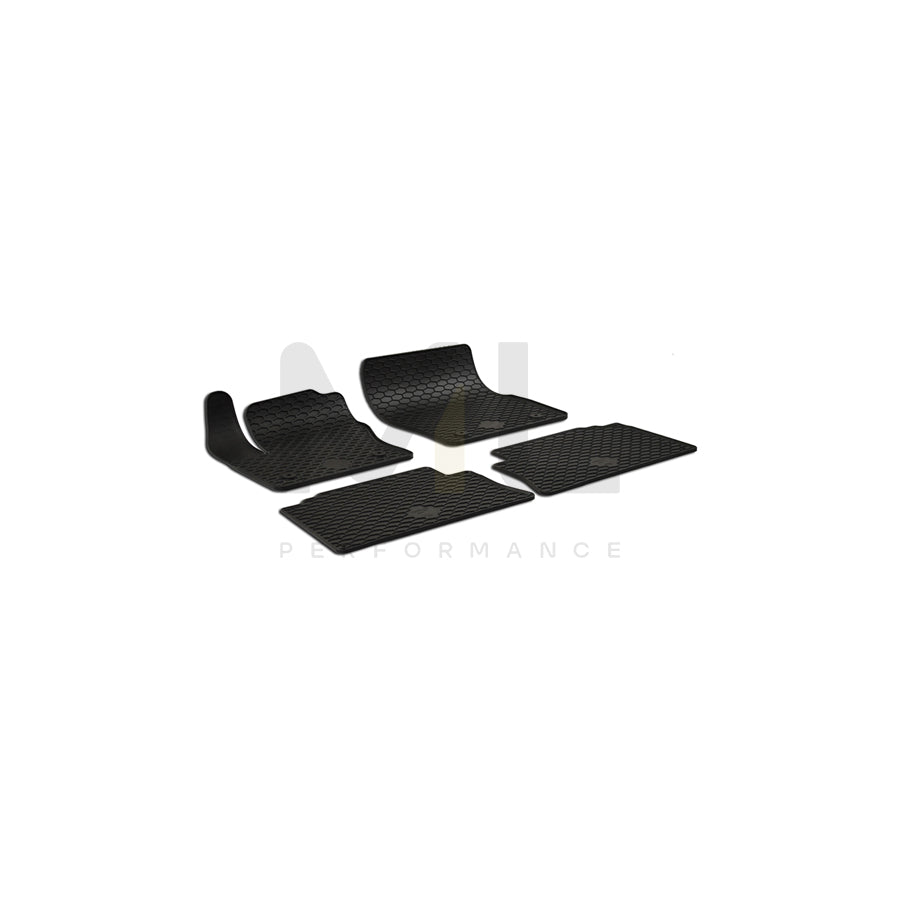 WALSER 50768 Floor mat set for FORD KUGA Elastomer, Front and Rear, Quantity: 4, Black