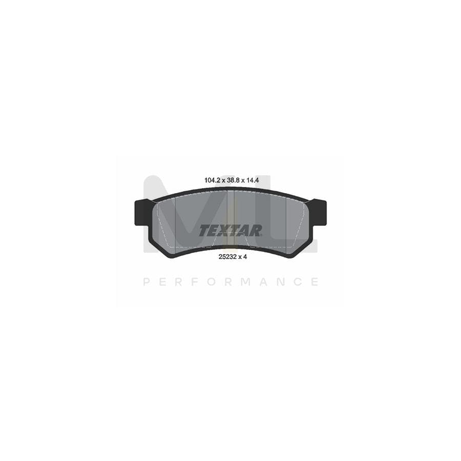 TEXTAR 2523201 Brake pad set not prepared for wear indicator
