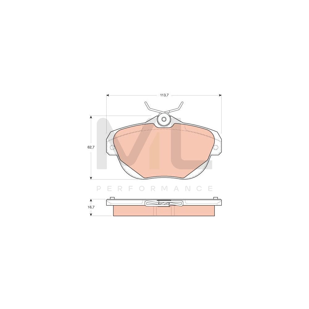 TRW Gdb1664 Brake Pad Set For Citroën C6 Saloon Not Prepared For Wear Indicator, With Brake Caliper Screws, With Accessories