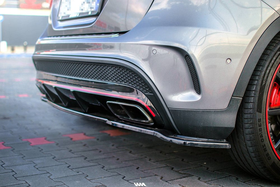 Maxton Design ME-GLA-156-AMG-RD1T Central Rear Splitter (without vertical bars) Mercedes Benz GLA 45 AMG X156 (Pre-Facelift) | ML Performance UK Car Parts