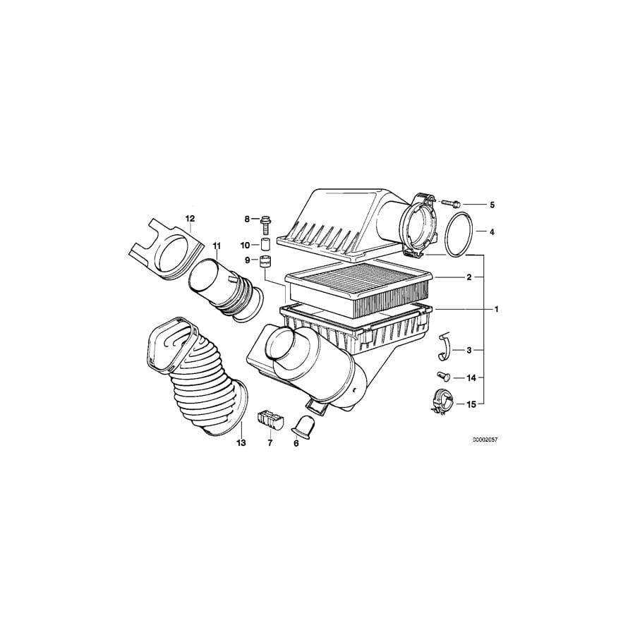 Genuine BMW 13711702145 E34 E32 Intake Muffler With Cyclon (Inc. 740iL, 740i & 540i)