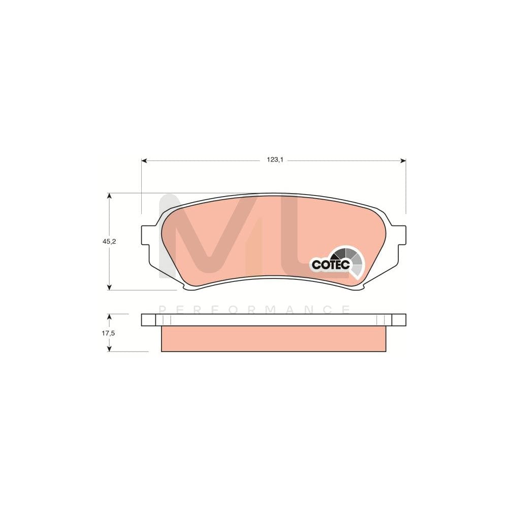 TRW Cotec Gdb3198 Brake Pad Set Not Prepared For Wear Indicator
