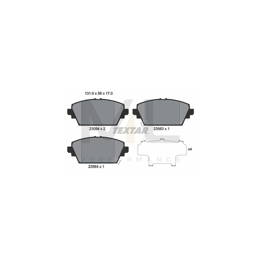 TEXTAR 2309401 Brake pad set with acoustic wear warning