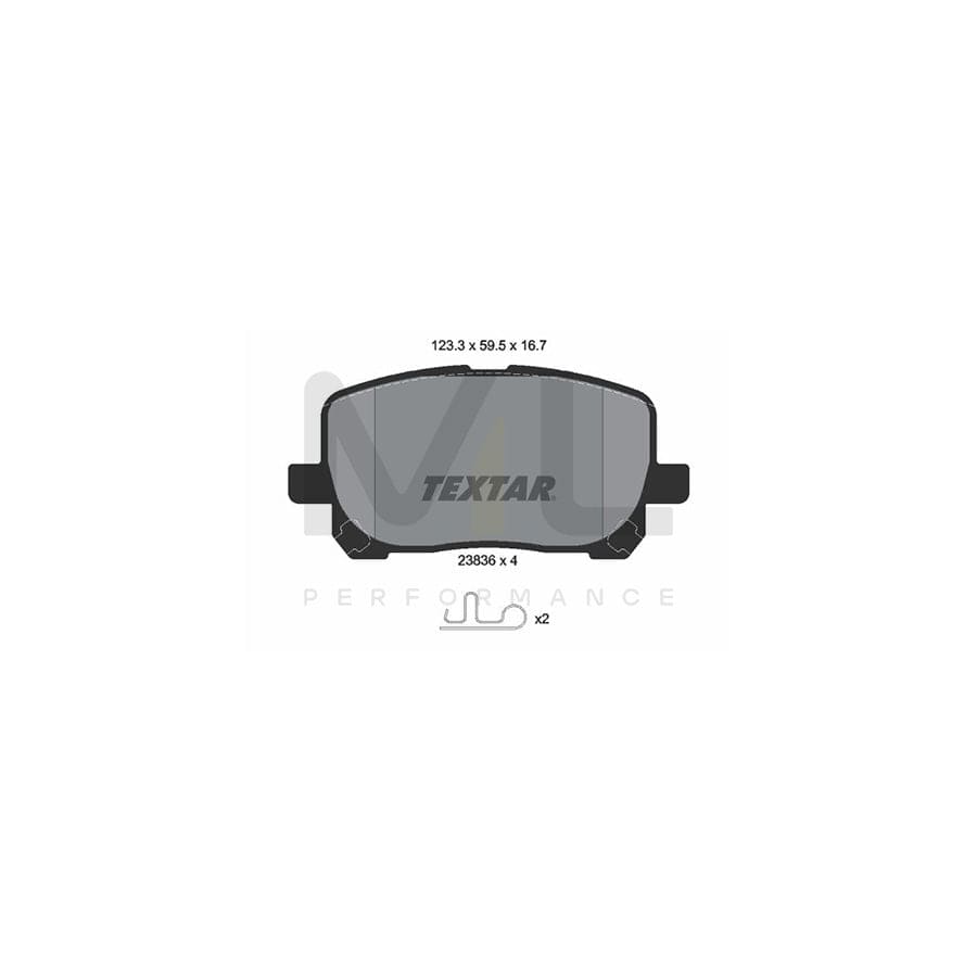 TEXTAR 2383601 Brake pad set with acoustic wear warning