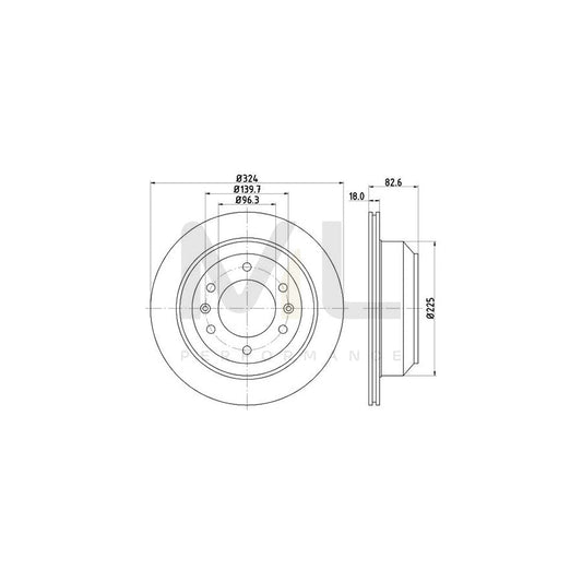 HELLA 8DD 355 116-491 Brake Disc for HYUNDAI H-1 Box Internally Vented, without wheel hub, without wheel studs | ML Performance Car Parts