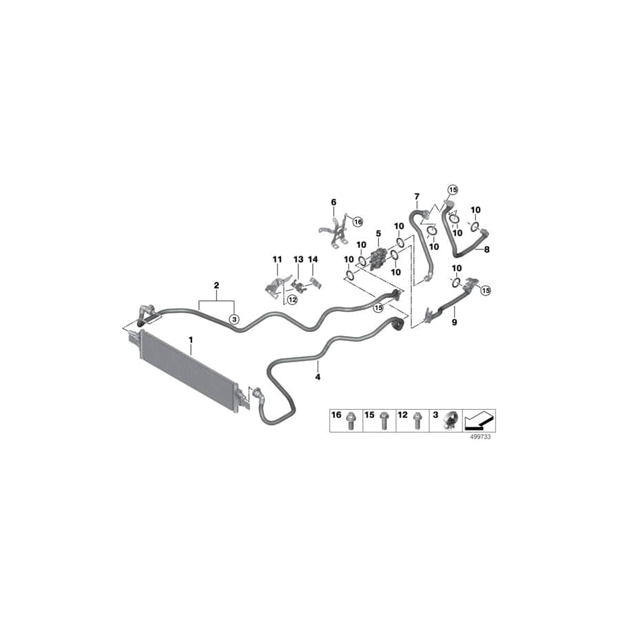 Genuine BMW 17228663979 G20 G01 Bracket Transmission Oil Cooler Line (Inc. 330e & X3 30eX)
