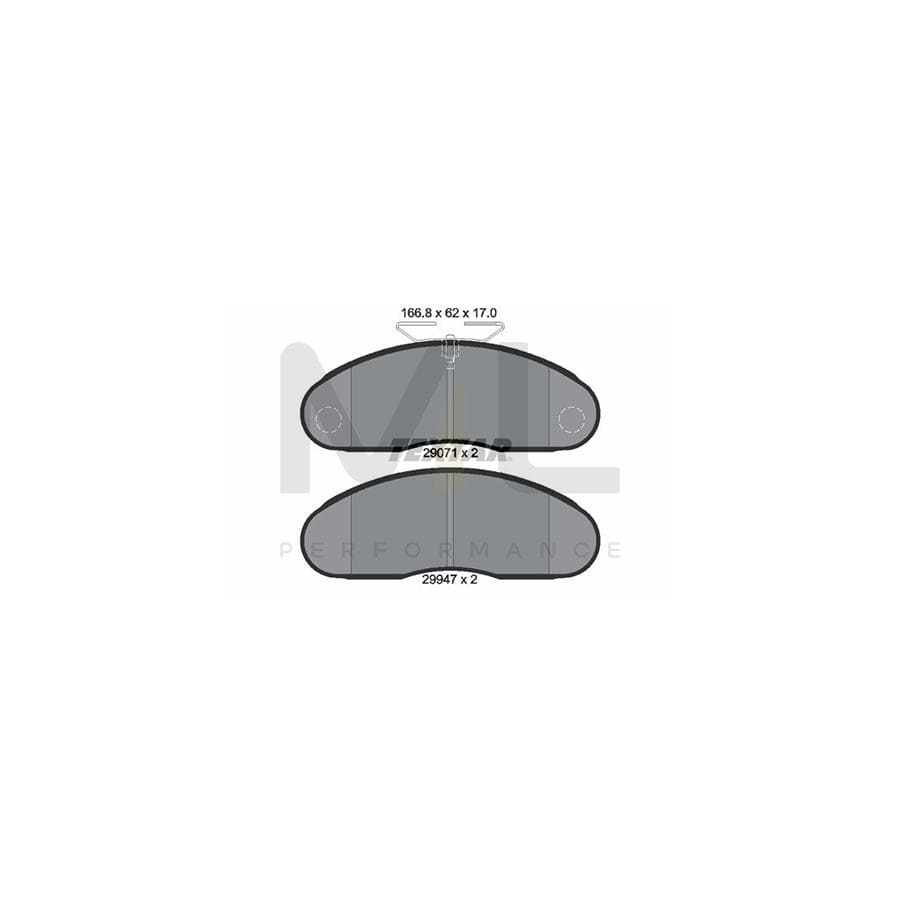 TEXTAR 2907102 Brake pad set not prepared for wear indicator